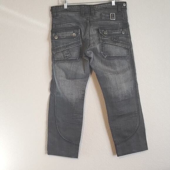 Jean de Art Grey Wash Straight Wide Leg Japanese Streetwear Jeans XL (34/35) - Picture 2 of 9